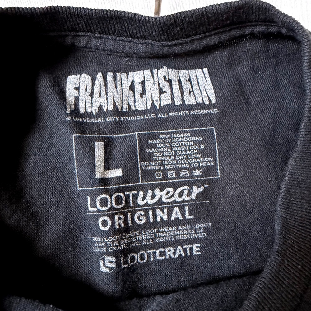 Loot Crate Frankenstein Universal Monsters Graphic Tee Black Mens Large‎ Excl - Picture 5 of 15